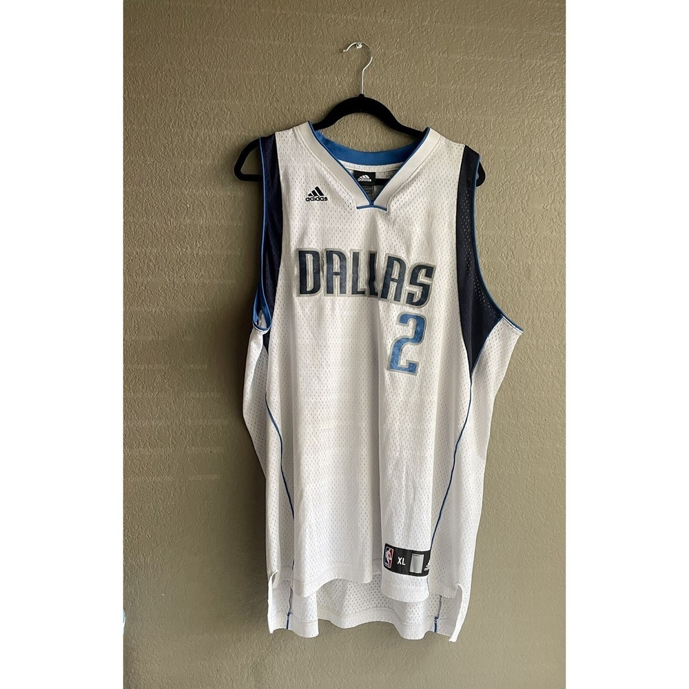 Adidas Dallas Mavericks Jason Kidd #2 White Blue Jersey Large XL‎